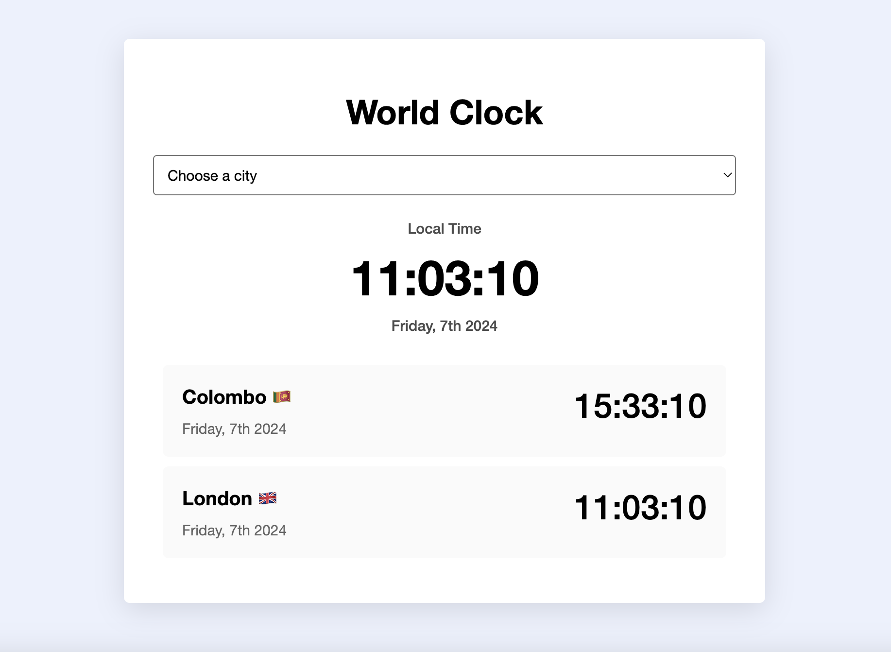 world clock app